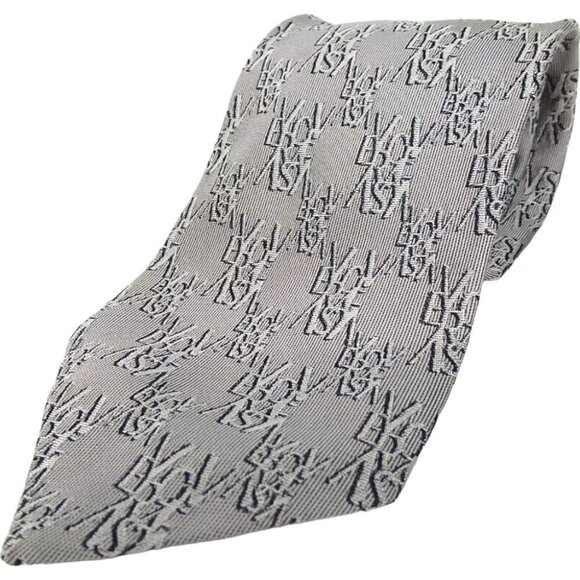 034134AE Versace Tie Gray Silk - Picture 2 of 7
